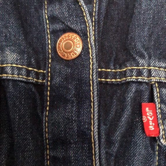 Levi’s Easy Rider jacket dark wash inner pockets copper hardware snap front. - Picture 2 of 8